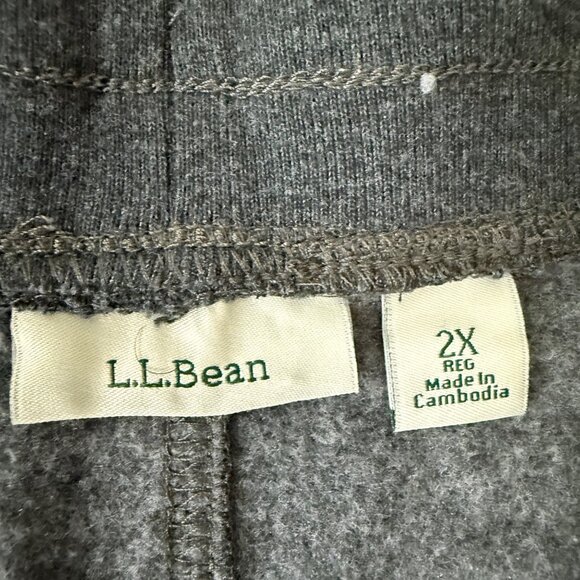 L.L.Bean Mens 2X Reg Gray Sweatpants Cotton & Polyester Blend - Picture 3 of 8